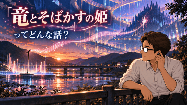 『竜とそばかすの姫』の物語を象徴する、現実から仮想世界へ届く歌を聴くシフル