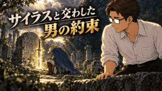 『クロノ・トリガー』でサイラスの墓前にひざまずくカエルと、蘇るグランドリオンを見つめるシフル